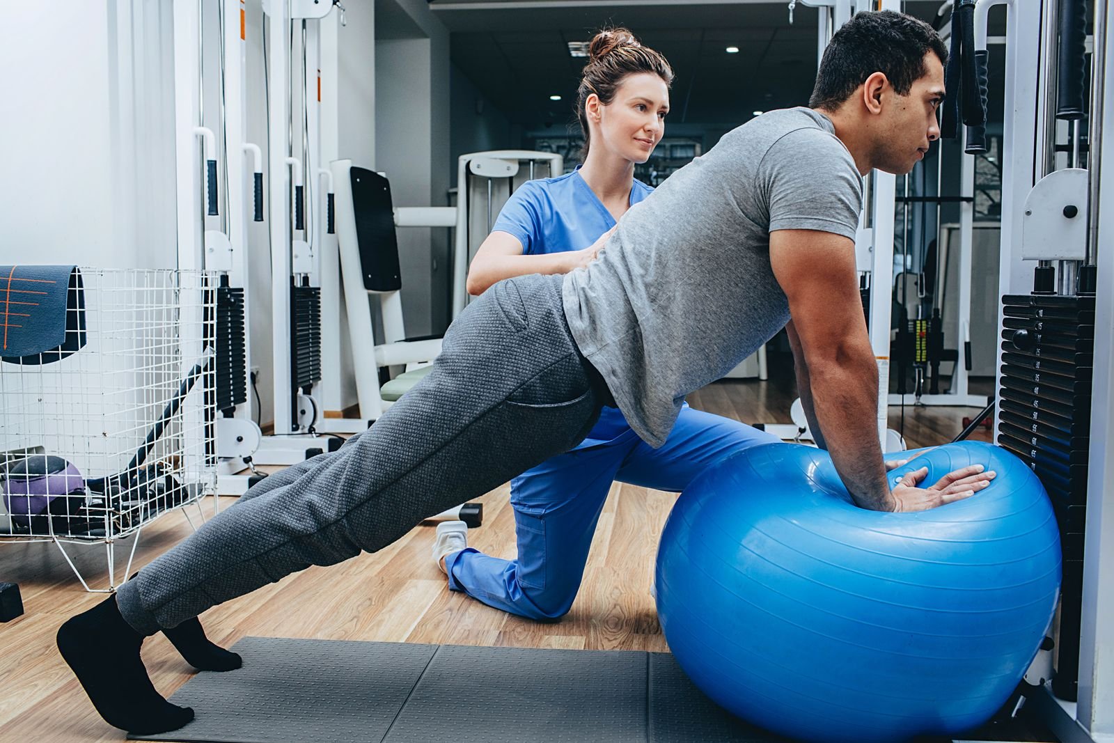 Patient doing active rehabilitation exercises